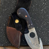 Damascus Guthook Knife