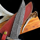Custom Handmade Damascus Steel Hunting Bowie Knife