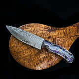 Custom Handmade Raindrop Damascus Steel Hunting Knife