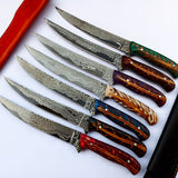 Custom Handmade Damascus Steel Fillet Knife with Epoxy Resin Pine Cone Handle - 13 Inch Length with Leather Sheath