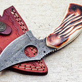 Custom Handmade Damascus skinning knife