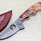 Custom Handmade Wirecut Blade Damascus skinning knife