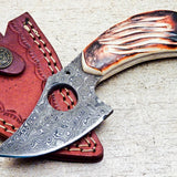 Custom Handmade Damascus skinning knife