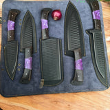 Custom Kitchen Knife Set - Hand Forged Stainless Steel & Wenge Wood