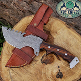Weyland Tracker Knife – Handmade Damascus Survival Blade with Rosewood Handle