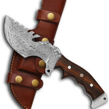 Weyland Tracker Knife – Handmade Damascus Survival Blade with Rosewood Handle