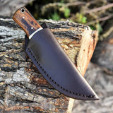 EDC Custom Handmade Damascus Steel Skinning Blade with Rosewood & Bone Handle, 6.25-inch