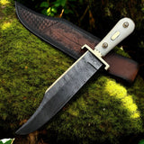 Legendary Western W49 Bowie Knife – Custom Handmade Damascus Steel Blade with Bone Handle