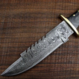 Damascus Hunting Fighter Knife