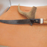 Damascus Steel Handmade Fillet-Boning Knife with Bone-Olive Wood and Buffalo Horn Handle
