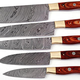 Damascus Kitchen Knives Set