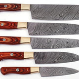 Damascus Kitchen Knives Set