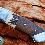 Damascus Steel EDC Guthook Skinner Knife