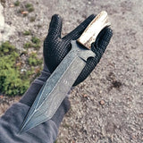 TANTO BLADE DAMASCUS HUNTING KNIFE