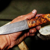DAMASCUS STEEL BUSHCRAFT CAMPING KNIFE