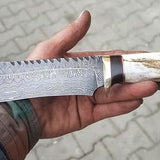 DAMASCUS HUNTING BOWIE KNIFE
