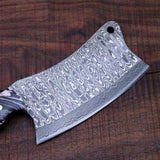 CUSTOM HANDMADE DAMASCUS STEEL CLEAVER KNIFE