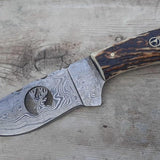 Damascus Wire-cut Blade Hunting Skinner Knife