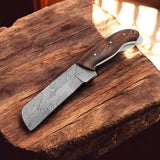 Bull Cutter Knife Sheath – Handmade Damascus Blade & Rosewood Handle | Custom Ranch EDC