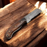Bull Cutter Knife Sheath – Handmade Damascus Blade & Rosewood Handle | Custom Ranch EDC