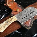 Custom Handmade Damascus Steel Cleaver Knife