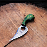 Finger Hole Damascus Skinner