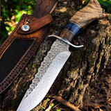 Timberwolf – Handcrafted Bowie Knife with Damascus Blade