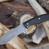 Custom Handmade Damascus Steel Blade Mini Tactical Knife