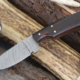 Custom Handmade Damascus Steel Drop Point Hunting Skinner Knife
