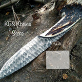 Forged Blade Damascus Hunting Classic Knife