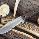 Custom Handmade Damascus Steel Clip Point Hunting Knife