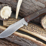 Custom Handmade Damascus Steel Clip Point Hunting Knife