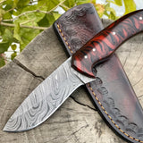 Resin Handle Damascus Hunting Skinning Knife