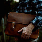 “The Courier” Vintage Leather Messenger Bag