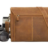 Light Brown Leather Camera Bag