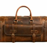 Leather Duffle Bag With Shoe Compartment
