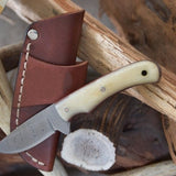 Ranch Handmade Damascus Steel Blade EDC Skinner Knife