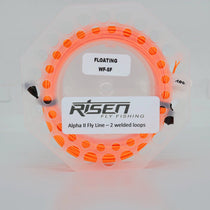 Floating fly fishing line, orange line loops with welded ends