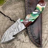 Damascus Guthook Knife