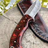 Resin Handle Damascus Hunting Skinning Knife