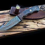 DAMASCUS GUTHOOK HUNTING KNIFE