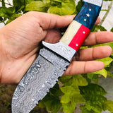 Texas Flag Handle Engraved Hunting Knife