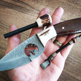 Wirecut Damascus Blade Hunting Knife