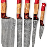Damascus Kitchen knives Set