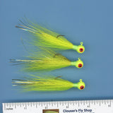 Bucktail Jigs 3 pak with Painted Heads & Eyes 1/4 oz
