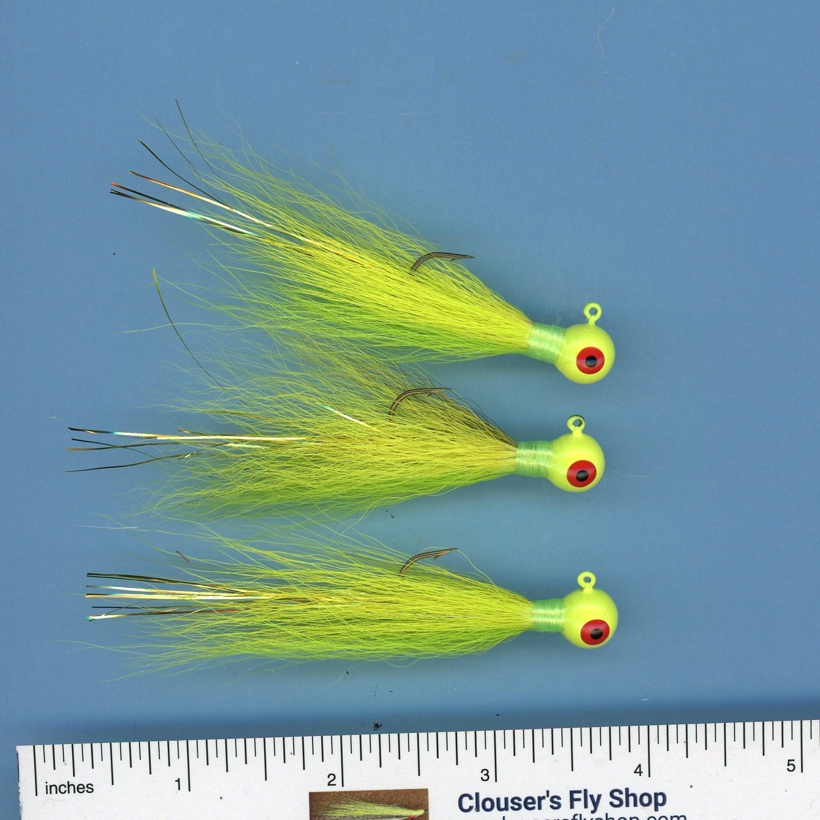 Bucktail Jigs 3 pak with Painted Heads & Eyes 1/8 oz 3 pack