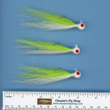 Bucktail Jigs 3 pak with Painted Heads & Eyes 1/4 oz