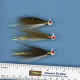 Bucktail Jigs 3 pak with Painted Heads & Eyes 1/8 oz 3 pack
