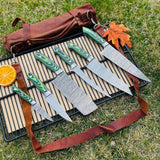 Custom Handmade Damascus Kitchen Knife Set – 6-Piece with G10 Handles