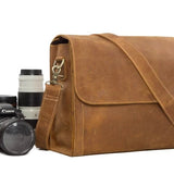 Light Brown Leather Camera Bag